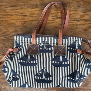 Dooney & Bourke Black and Brown Sailboat Tote